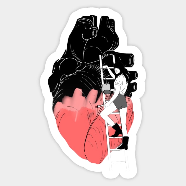 Big heart Sticker by Sinashgarai